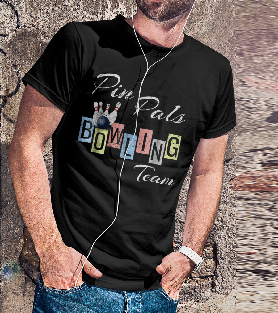 Pin Pals Bowling Team Fun Bow T-Shirt