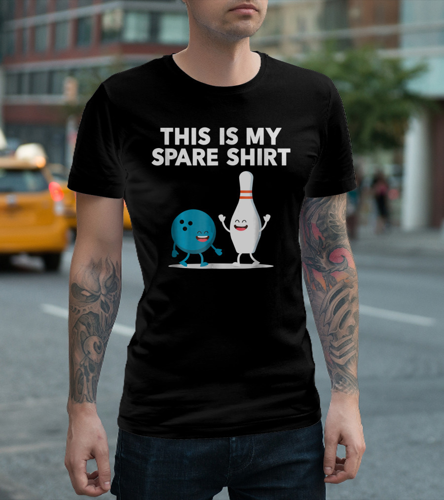 This Is My Spare Shirt Funny Bowling Pin And Ball T-Shirt