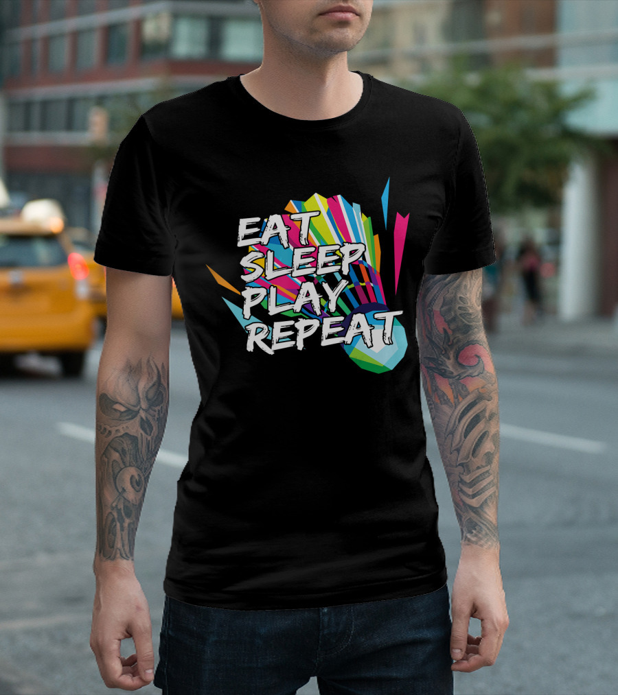 Eat Sleep Play Repeat Badminton Shuttlecock T-Shirt