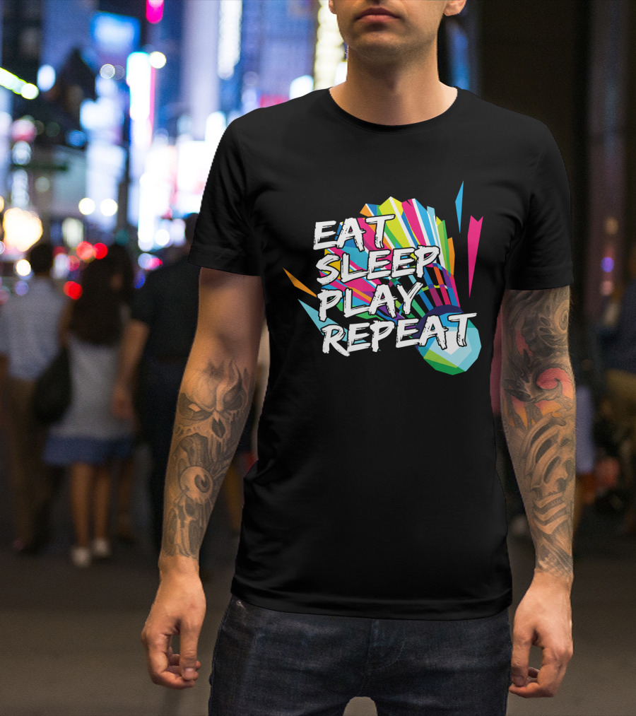 Eat Sleep Play Repeat Badminton Shuttlecock T-Shirt