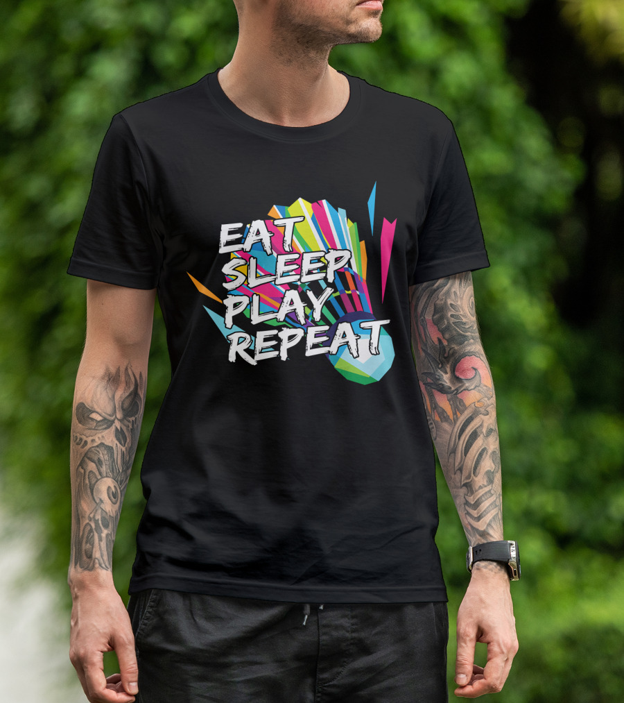 Eat Sleep Play Repeat Badminton Shuttlecock T-Shirt
