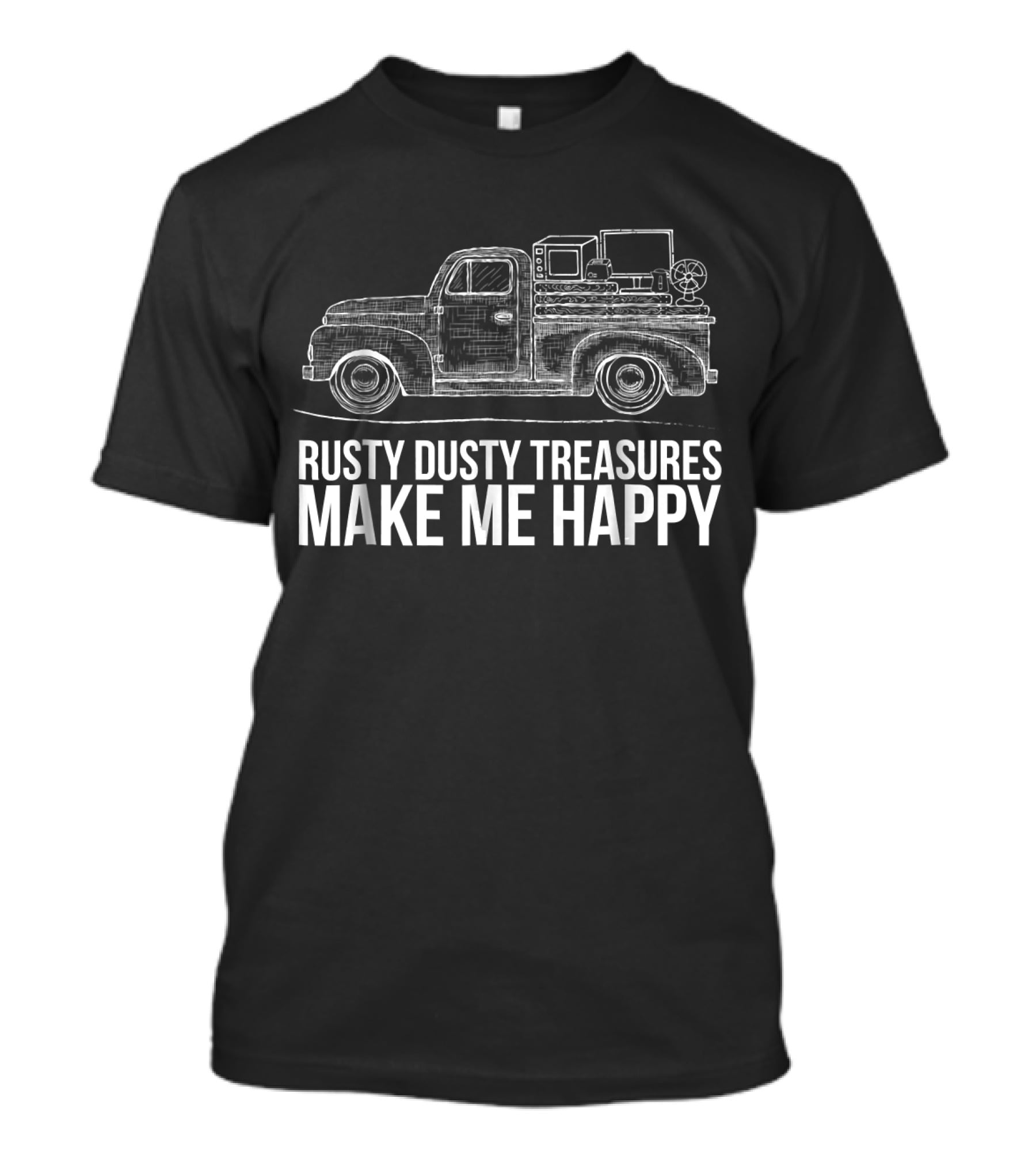 Rusty Dusty Treasures Make Me Happy Vintage Truck T-Shirt