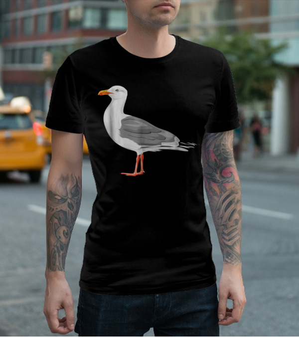 Funny Seagull Ocean Lover Coastal Bird T-Shirt