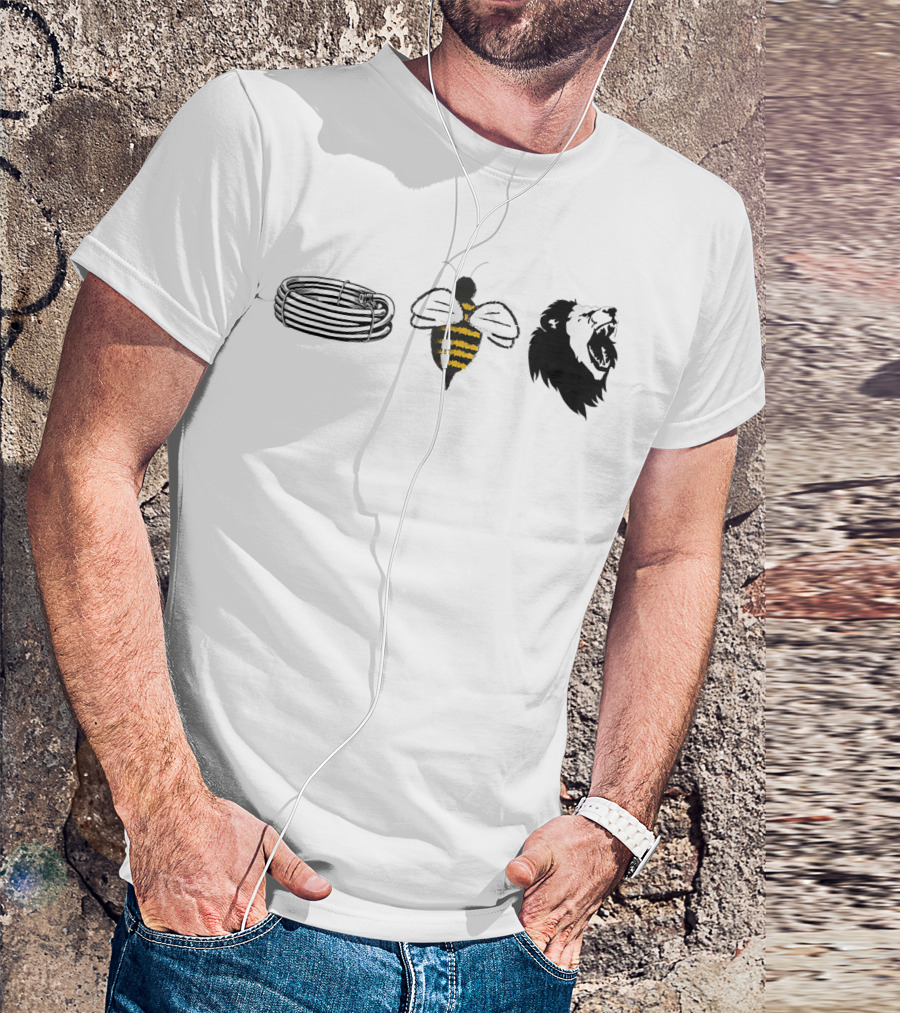 Barbed Bee Lion Funny Vintage Animal Joke Pun T-Shirt