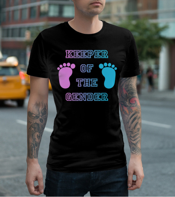 Keeper Of The Gender Pink Blue Footprints T-Shirt