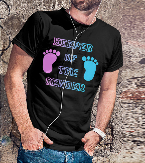 Keeper Of The Gender Pink Blue Footprints T-Shirt