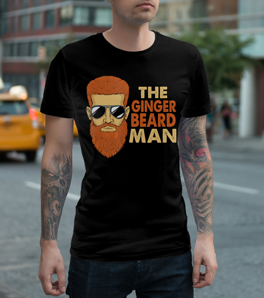 THE GINGER BEARD MAN Dark Red Brown Hair T-Shirt