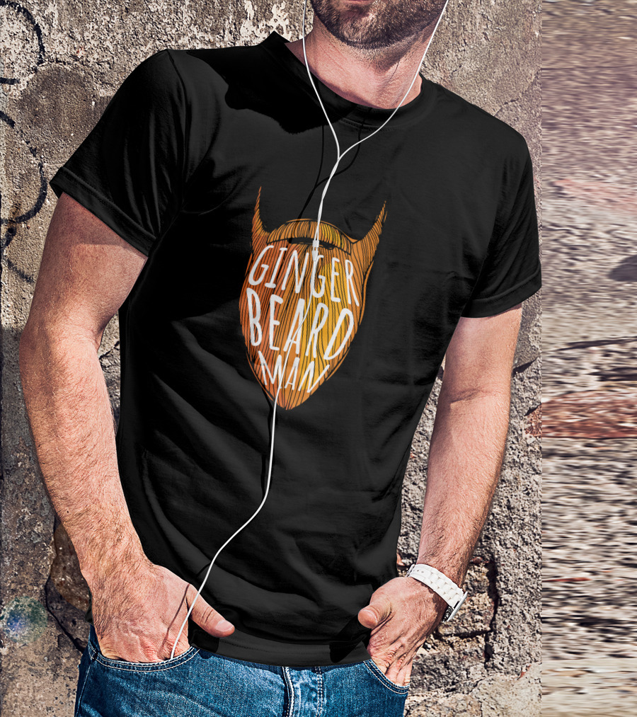 Ginger Beard Man Funny Redhead Unique Orange Textured Beard T-Shirt