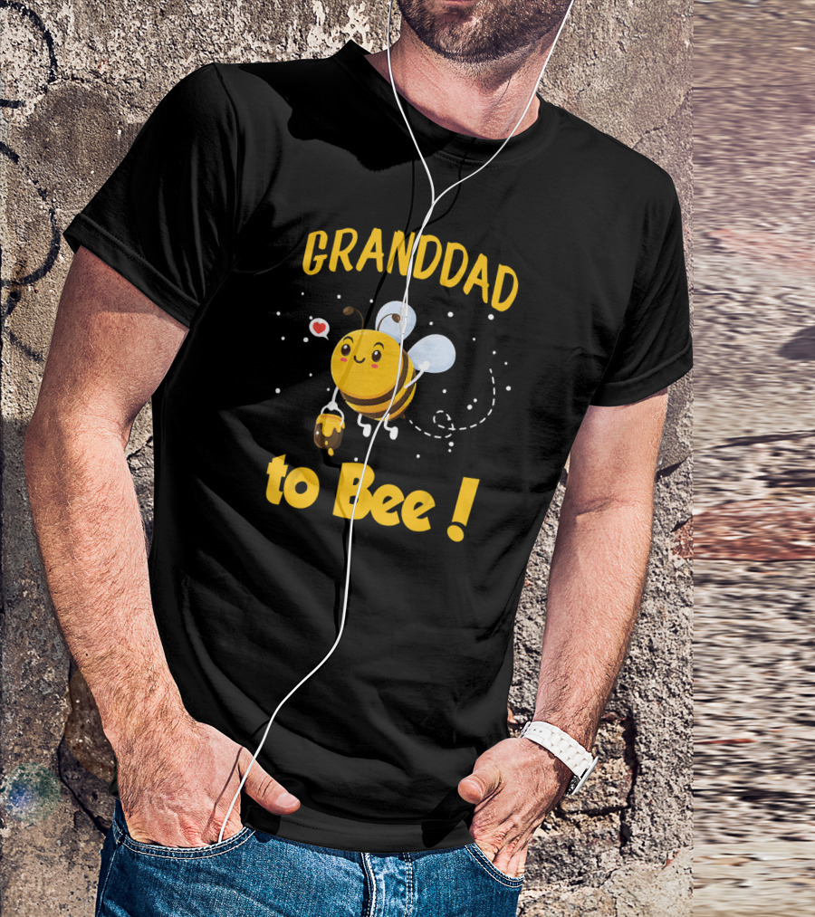 Granddad To Bee Granddad With Happy Bee And Heart T-Shirt