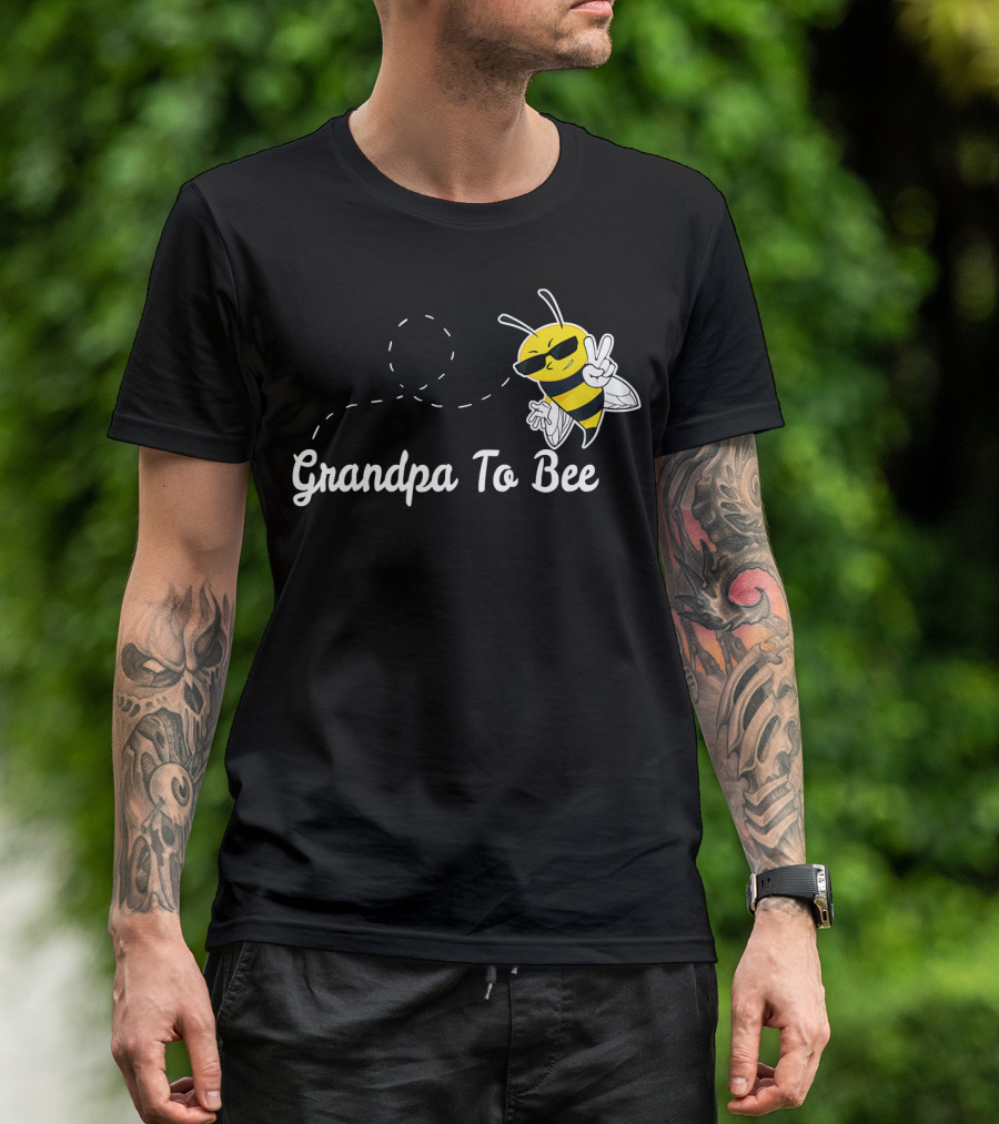 Grandpa To Bee First Time Dad Peaceful Cool Bee T-Shirt