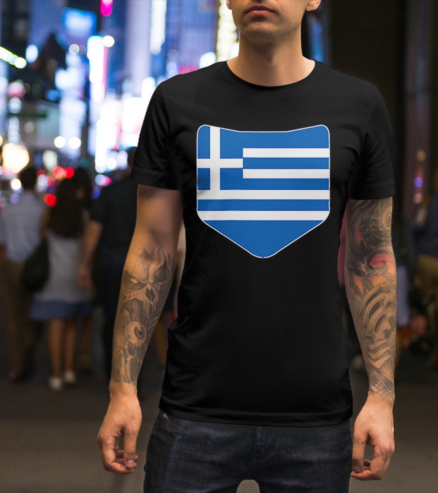 Greece Flag Shield Emblem T-Shirt