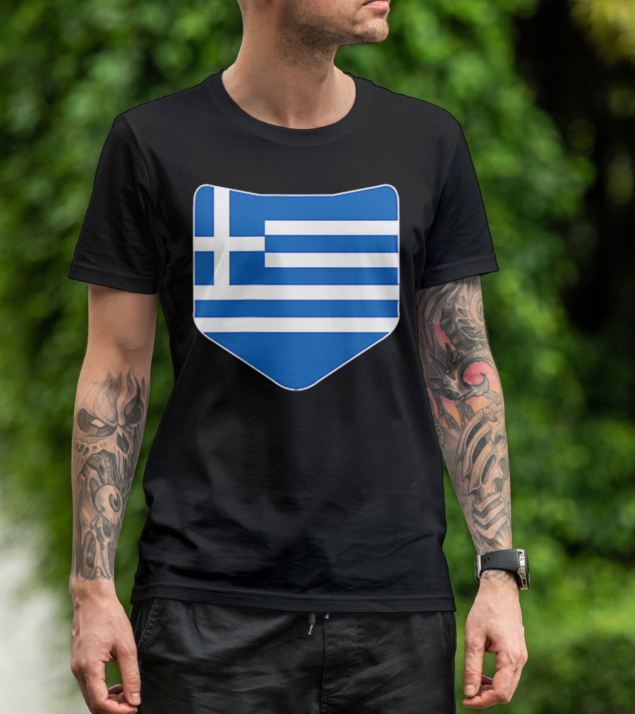 Greece Flag Shield Emblem T-Shirt