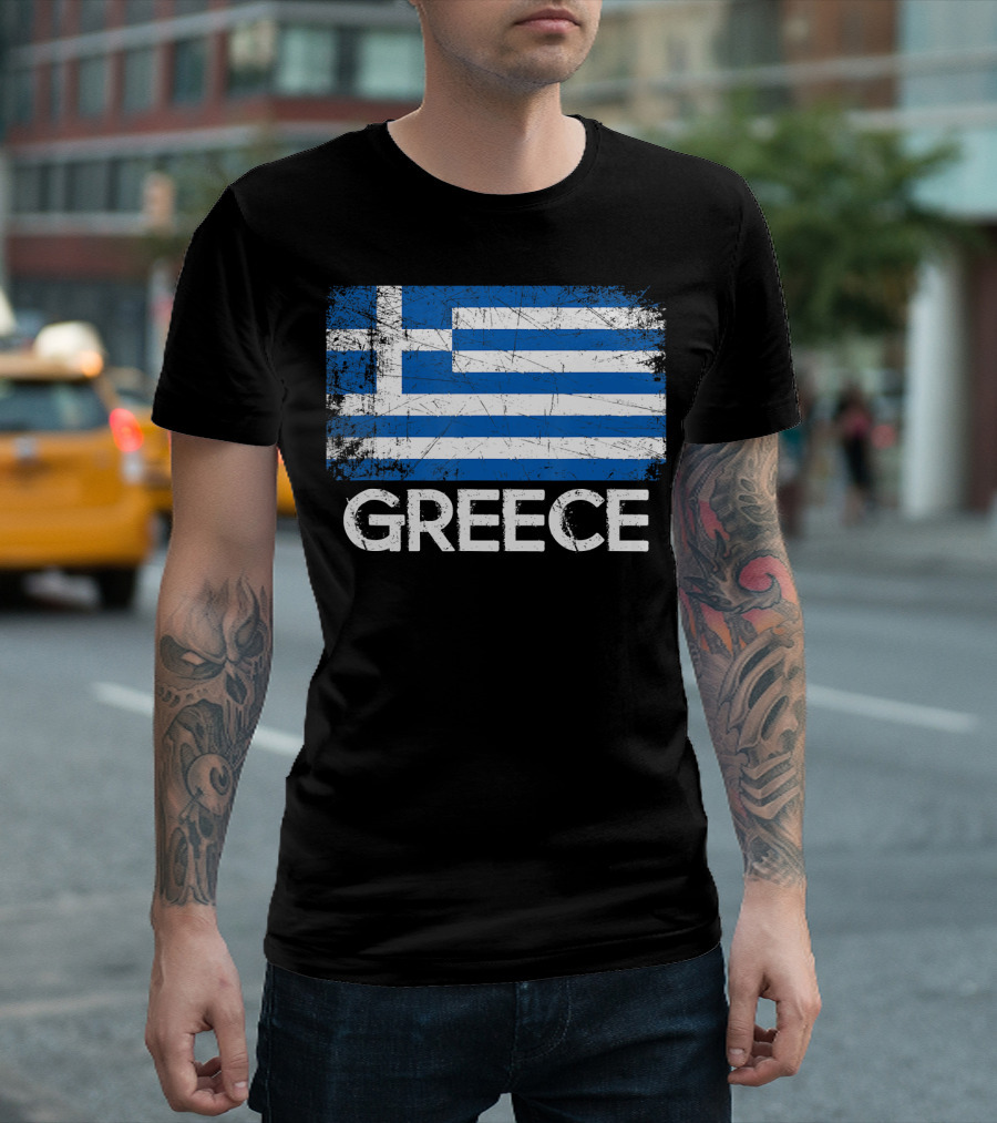 Greek Flag Vintage Greece Made In Gree T-Shirt