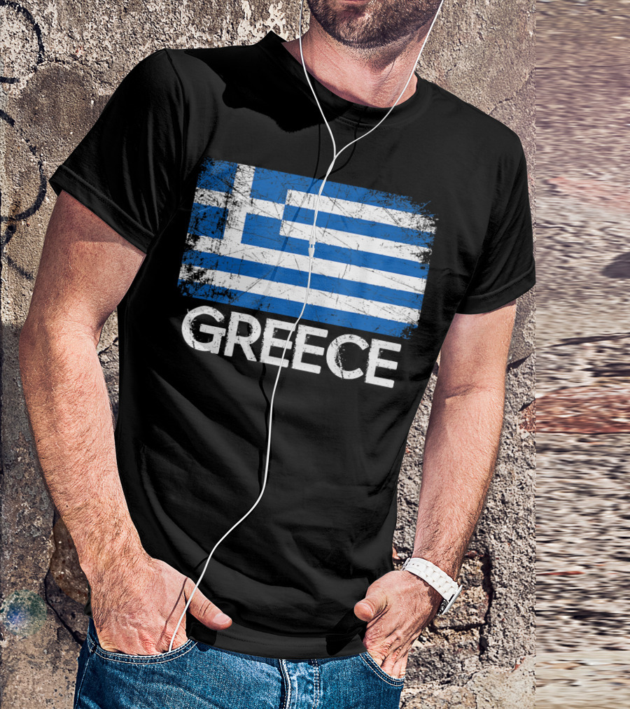Greek Flag Vintage Greece Made In Gree T-Shirt