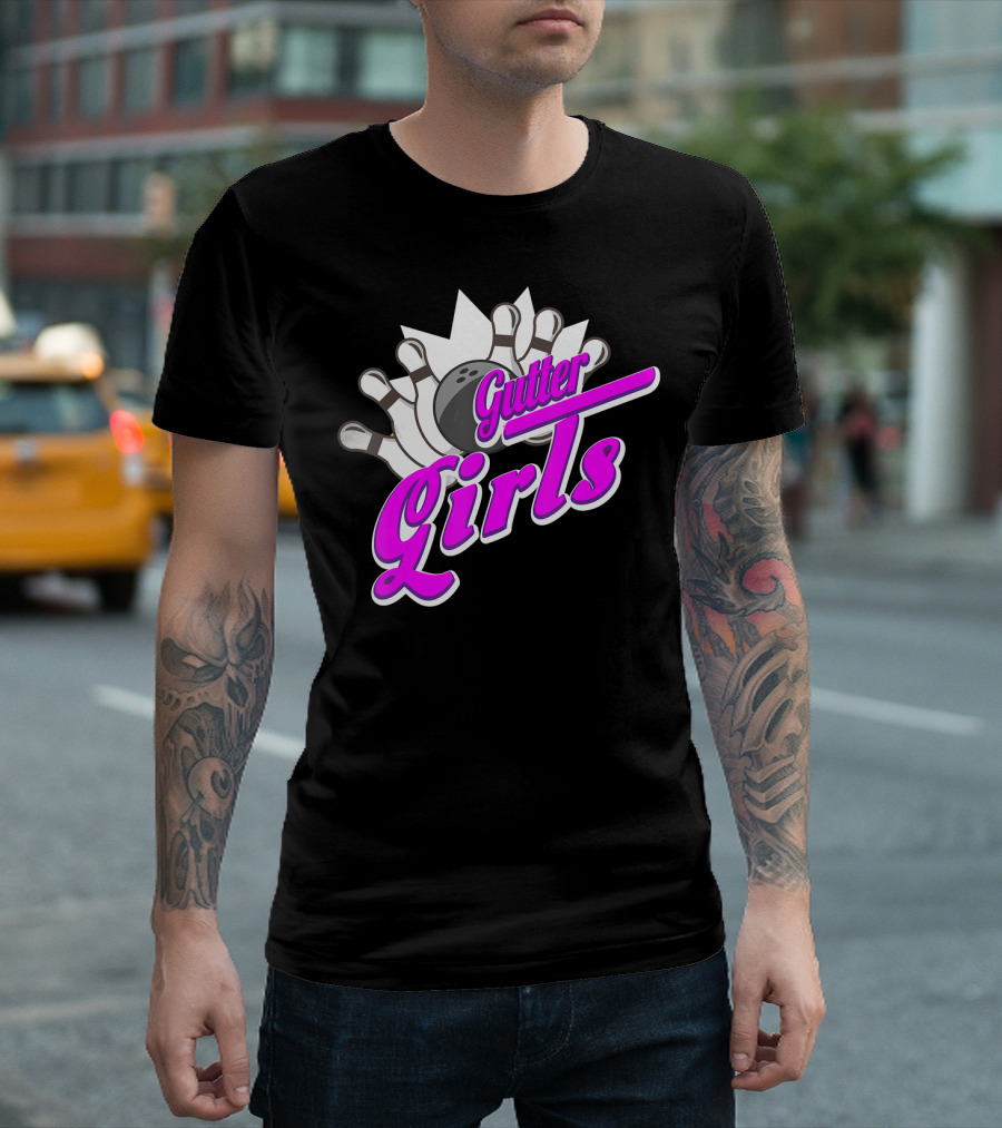 Gutter Girls Bowling Ball Pin Bowler Retro T-Shirt