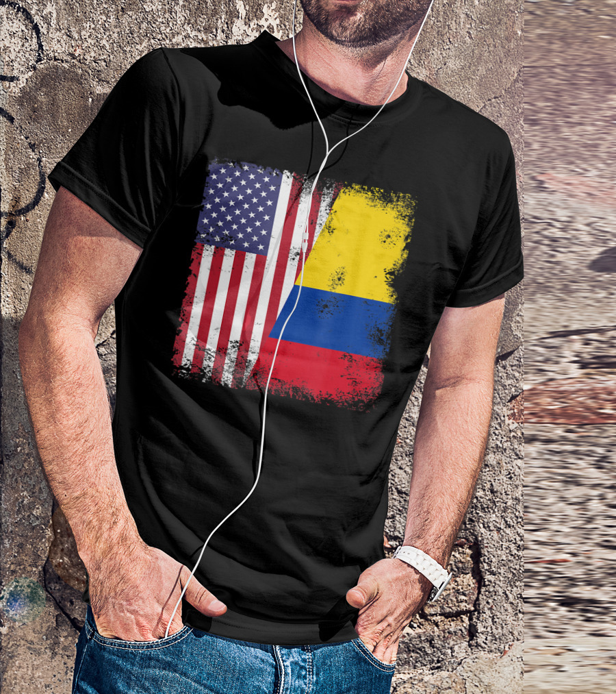 Half Colombian Half American Flag T-Shirt