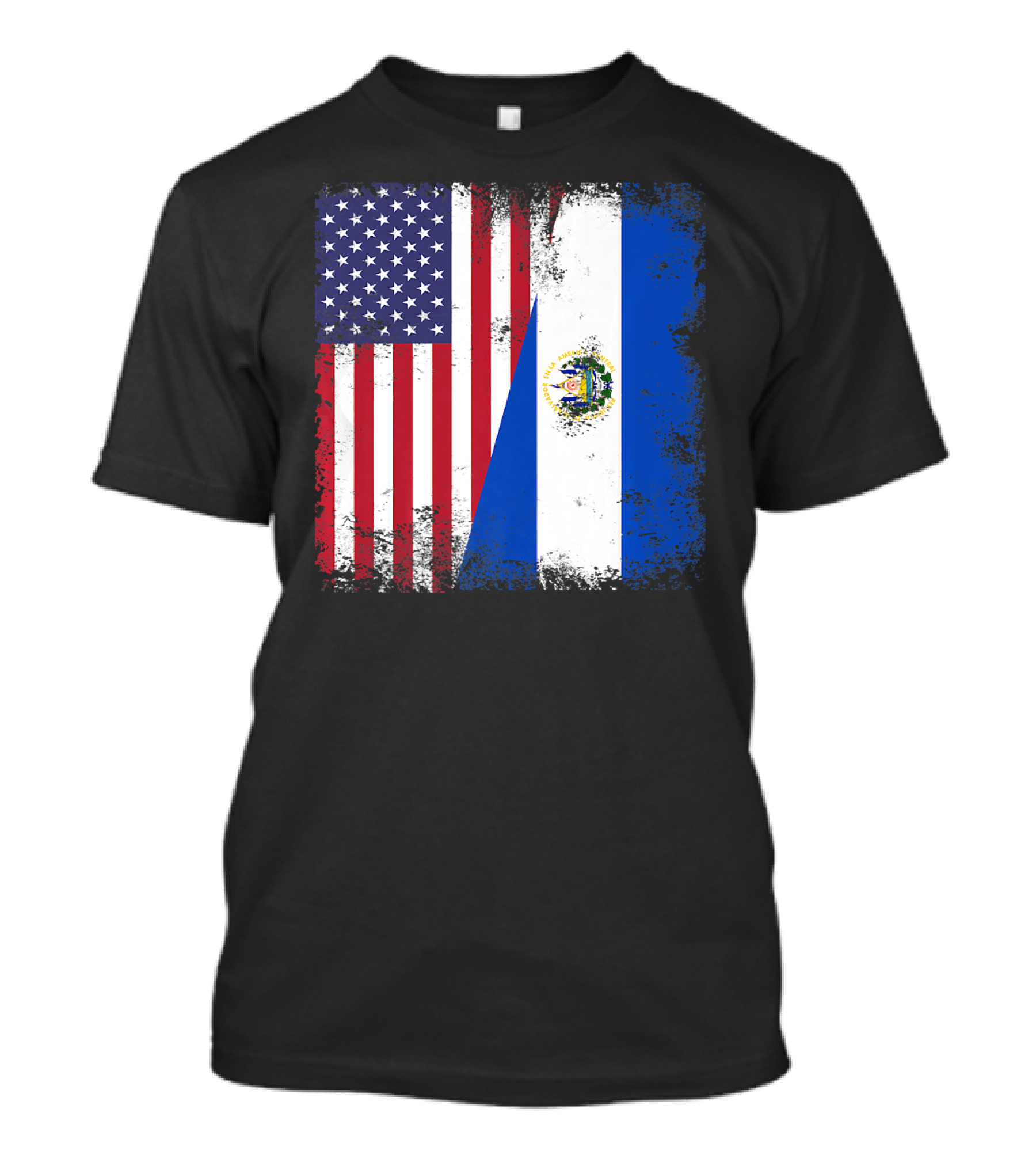United States And Half Salvadoran Flag Vintage El Sal T-Shirt