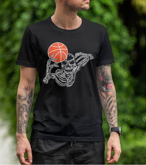 Halloween Skeleton Basketball Player Skul Dunking Spooky Slam T-Shirt