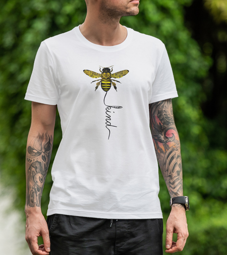 Happy Bees Funny Kind For Bees Love Kind Floral Bee T-Shirt
