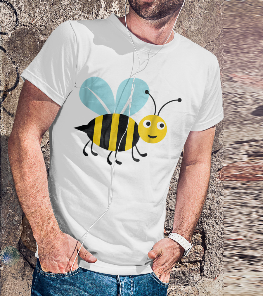 Happy Honey Bee Cute Cartoon T-Shirt