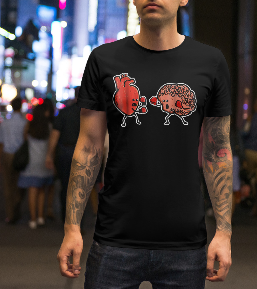 Heart And Brain Boxing Match Showdown T-Shirt
