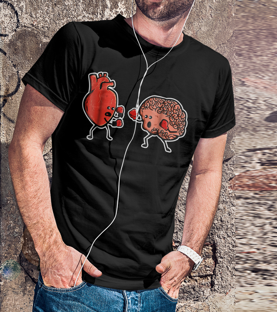 Heart And Brain Boxing Match Showdown T-Shirt