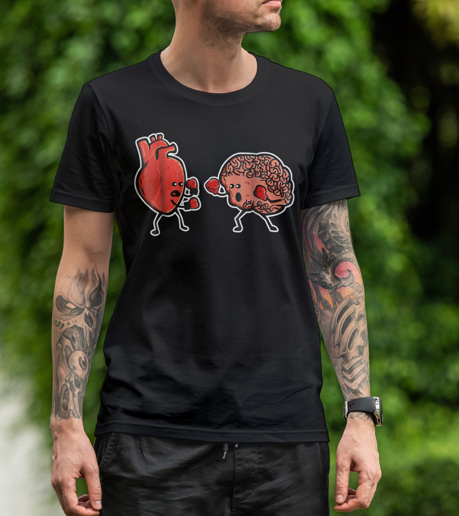 Heart And Brain Boxing Match Showdown T-Shirt