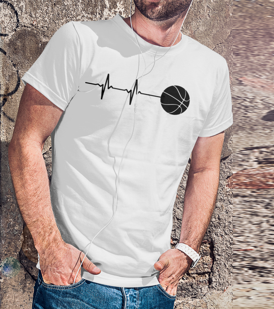 Heartbeat Basketball Player Pulse Path T-Shirt