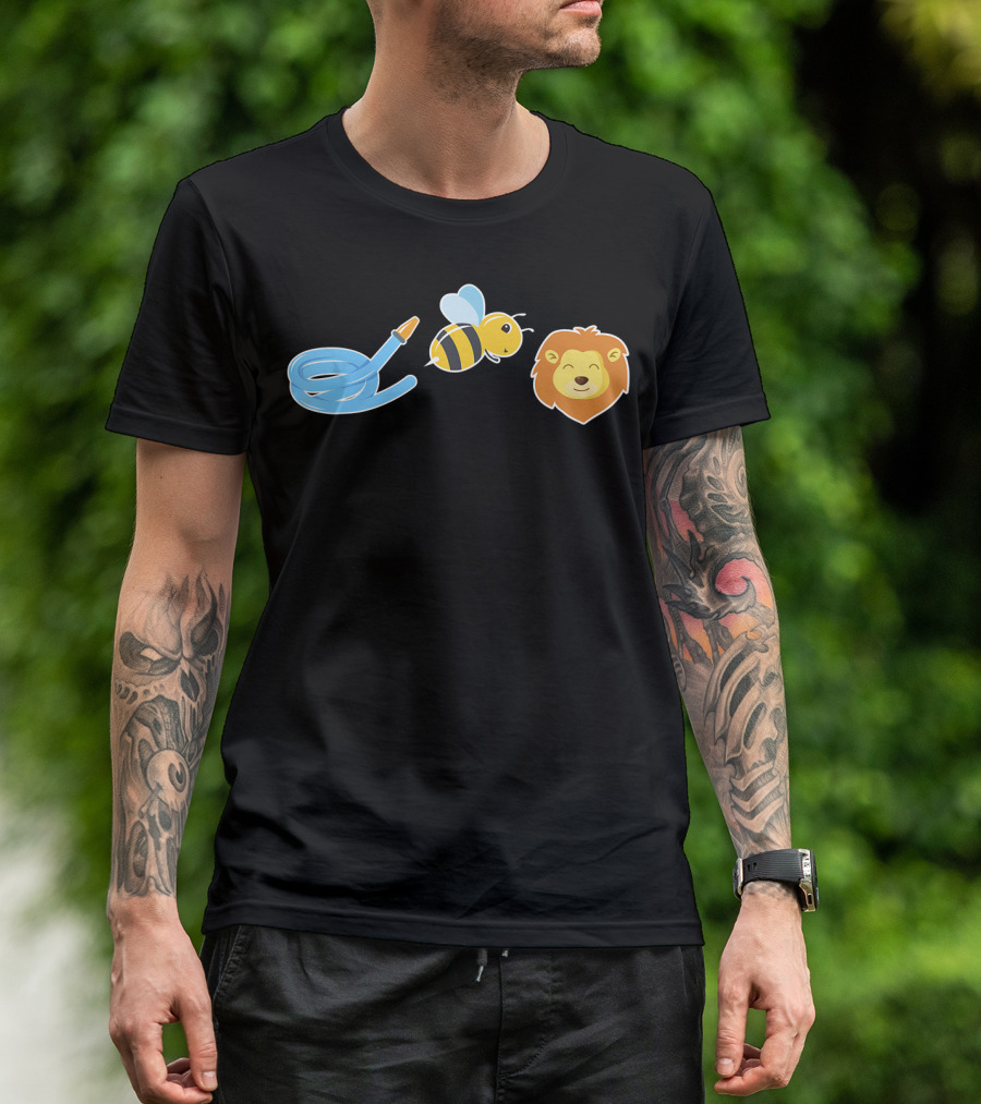Hose Bee Lion Animal Funny Graphic Tee Wordplay T-Shirt