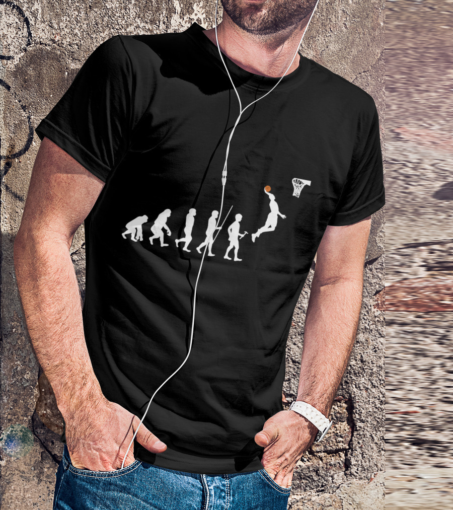 Evolution Of Man Playing Basketball Dunk T-Shirt