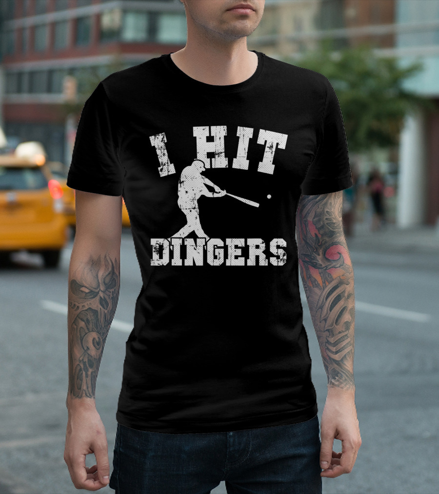 I Hit Dingers Baseball Batting T-Shirt