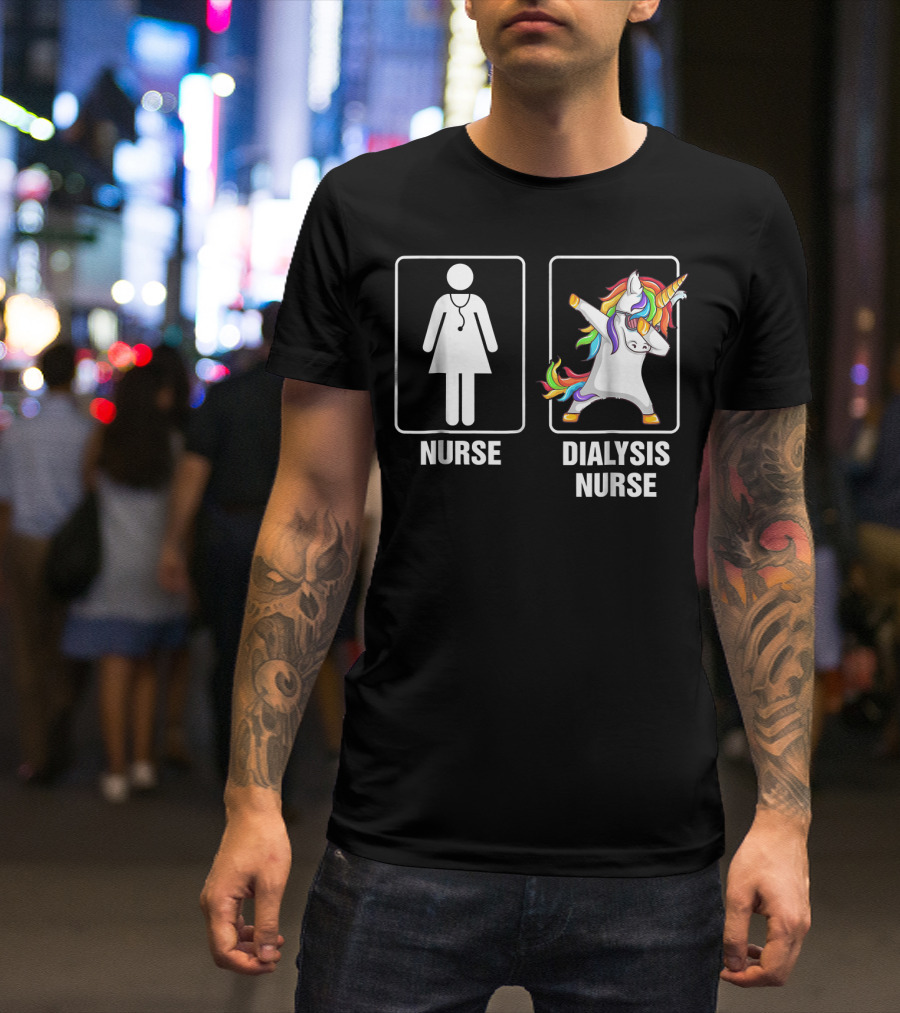 Nurse Dialysis Nurse Dabbing Unicorn T-Shirt