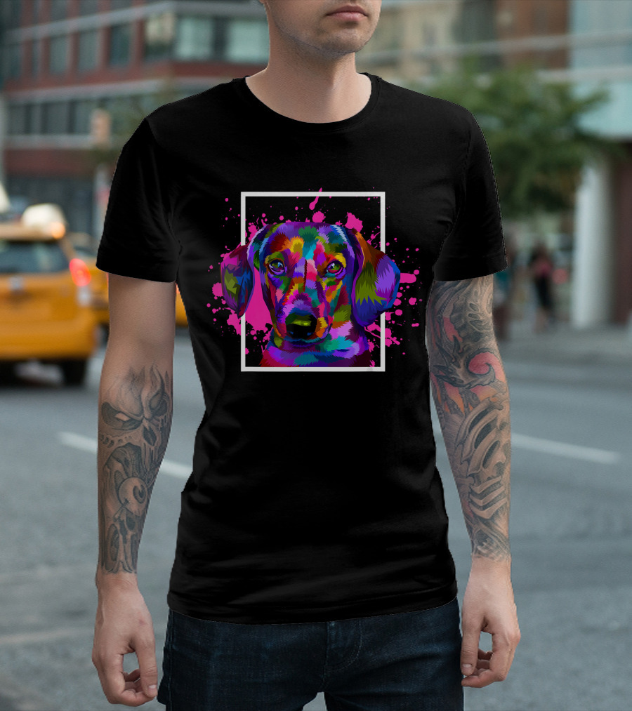Colorful Dog Animal Lover Pet Dog Breed Dac T-Shirt