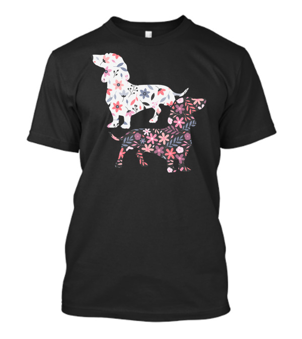 Dog Owner Idea Dogs Pet Animals Dachshund Floral T-Shirt
