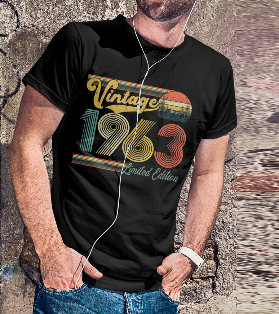 Vintage 1963 Retro Sunset Stripe T-Shirt