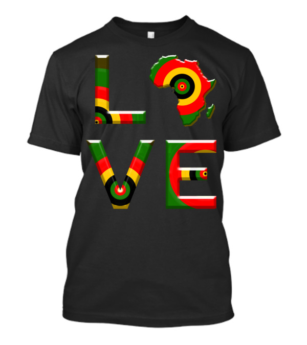 Africa Love African Ameri Colors Map T-Shirt