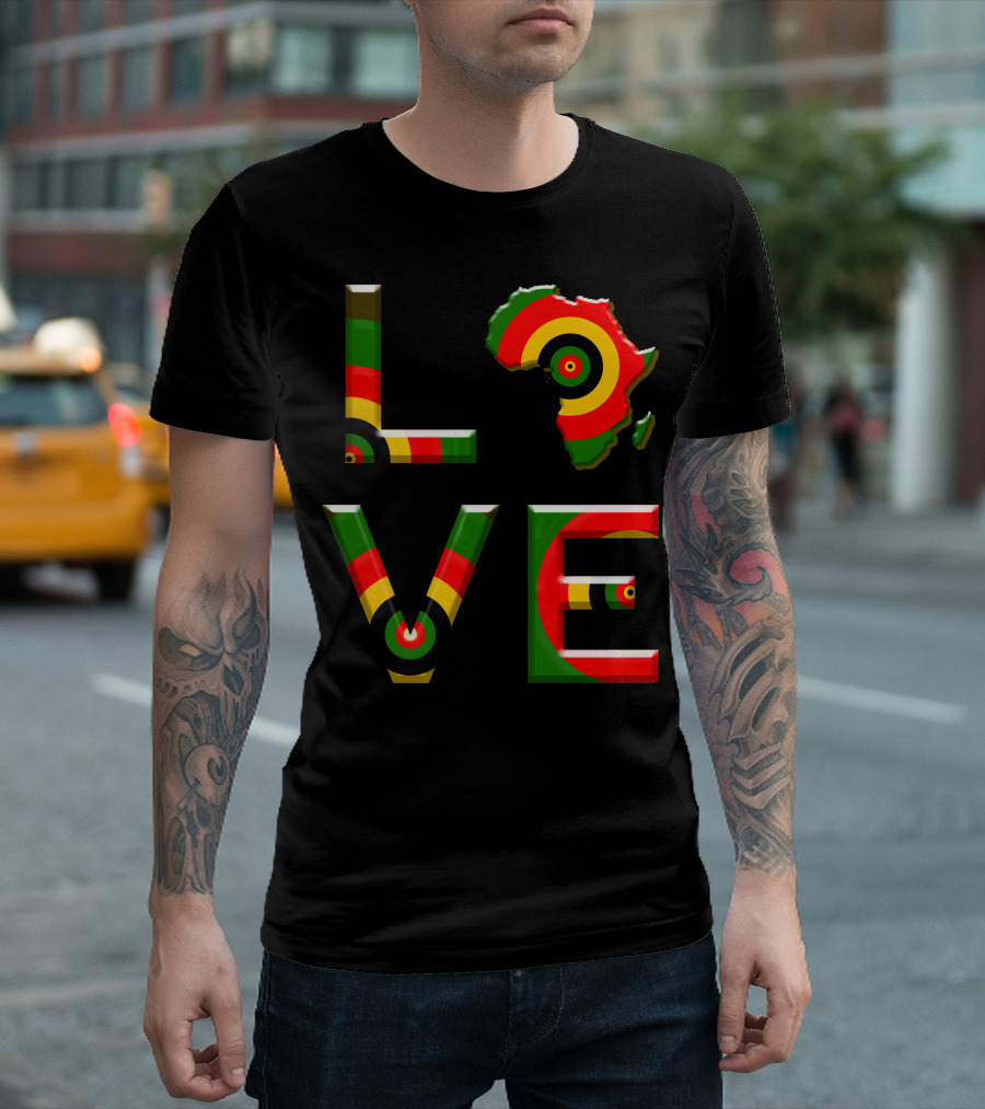 Africa Love African Ameri Colors Map T-Shirt