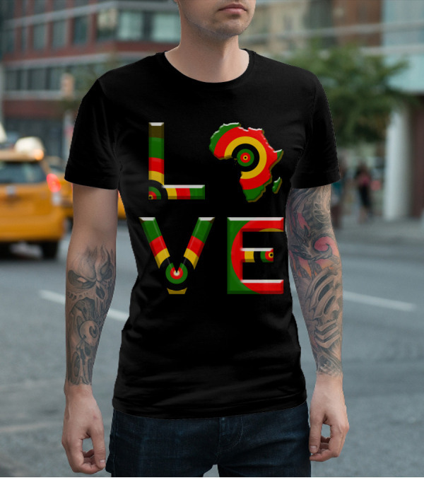 Africa Love African Ameri Colors Map T-Shirt