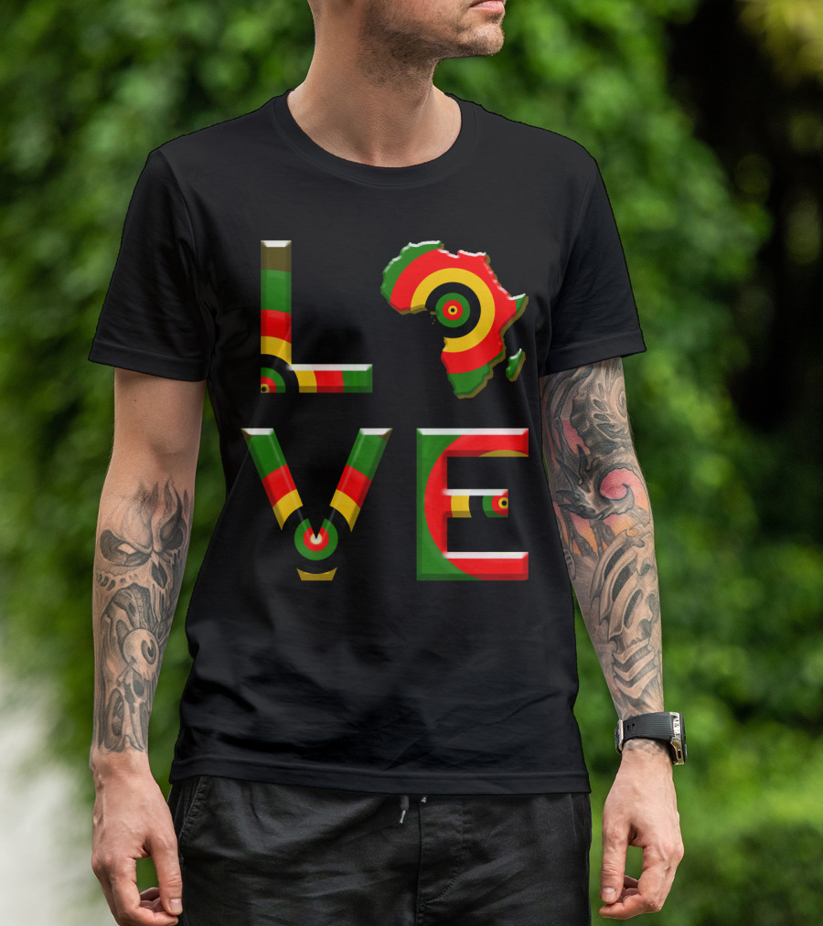 Africa Love African Ameri Colors Map T-Shirt