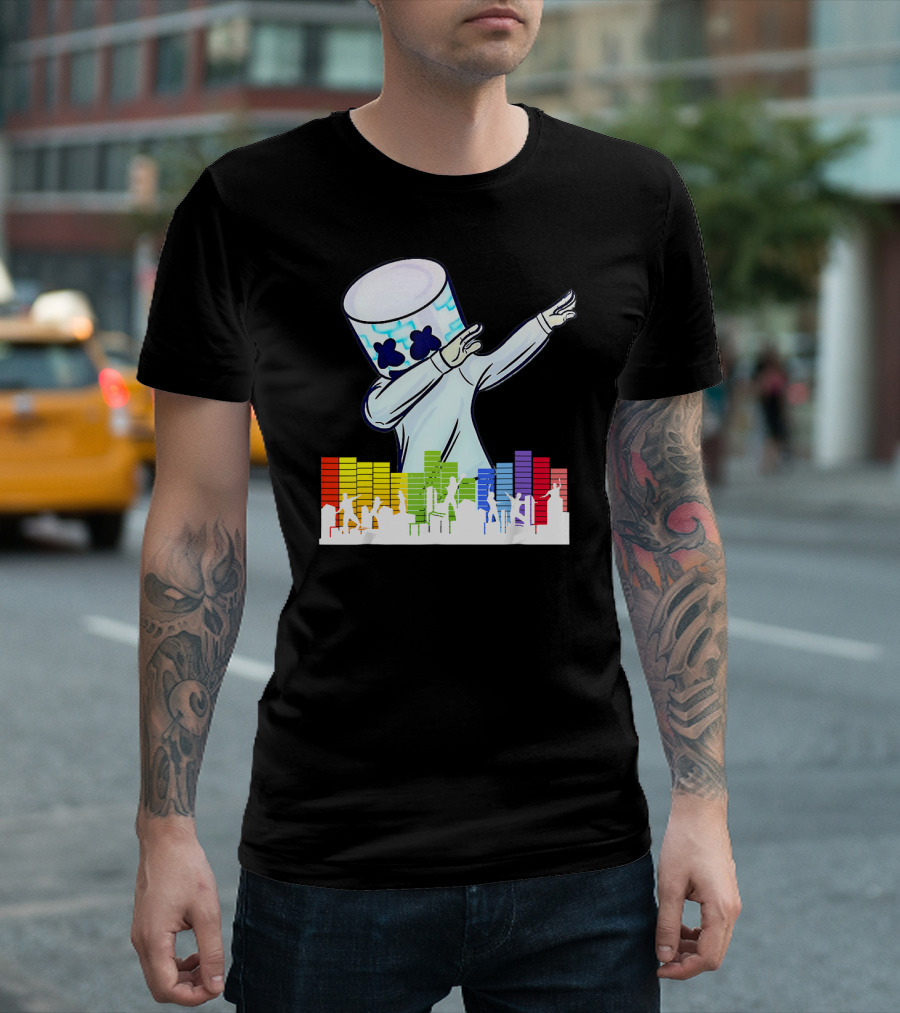 All I Want For Christmas Is Marshmello DJ Dabbing with Music Bars T-Shirt