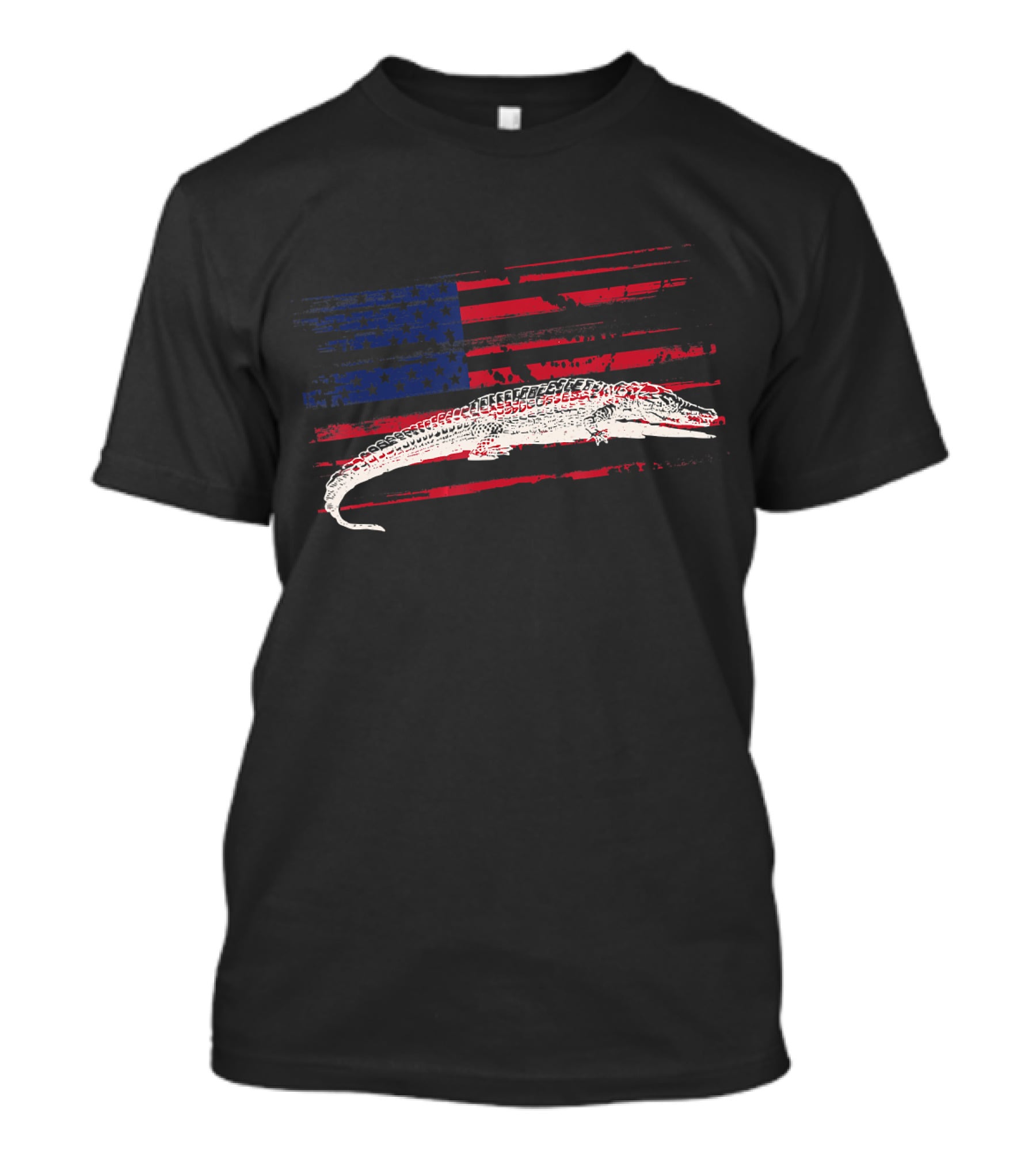 American Flag Alligator Crocodile USA T-Shirt