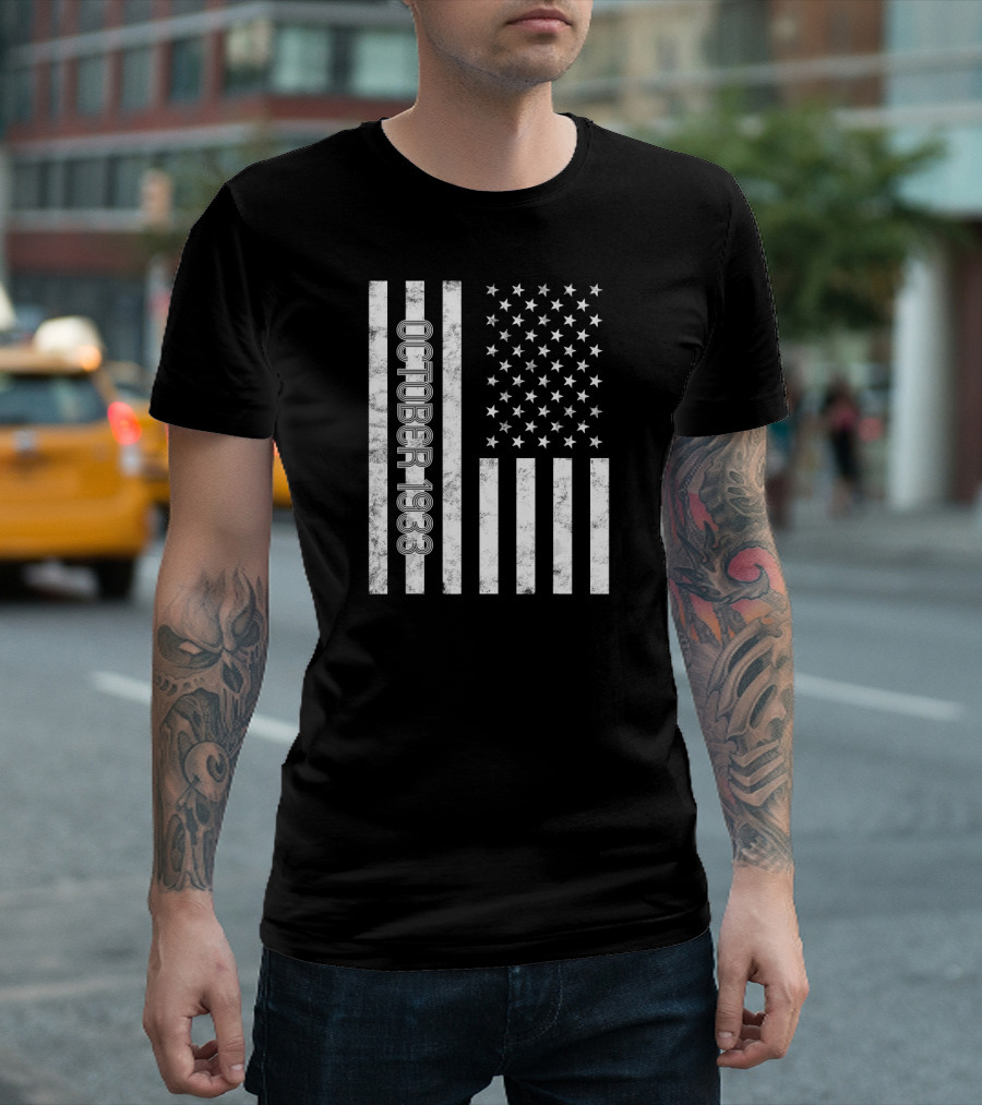 October 1933 American Flag Birthday Anniversary T-Shirt