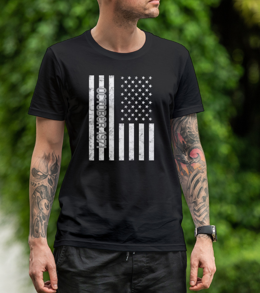 October 1971 American Flag Birthday T-Shirt
