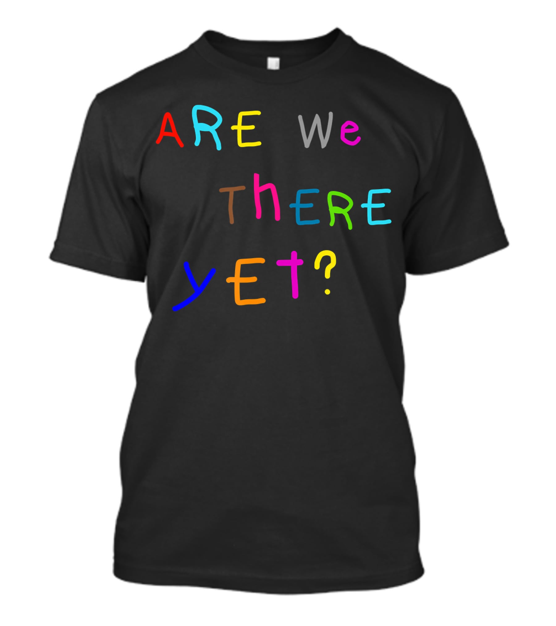Are We There Yet Colorful Lettering Peek Trip Travel Mod T-Shirt