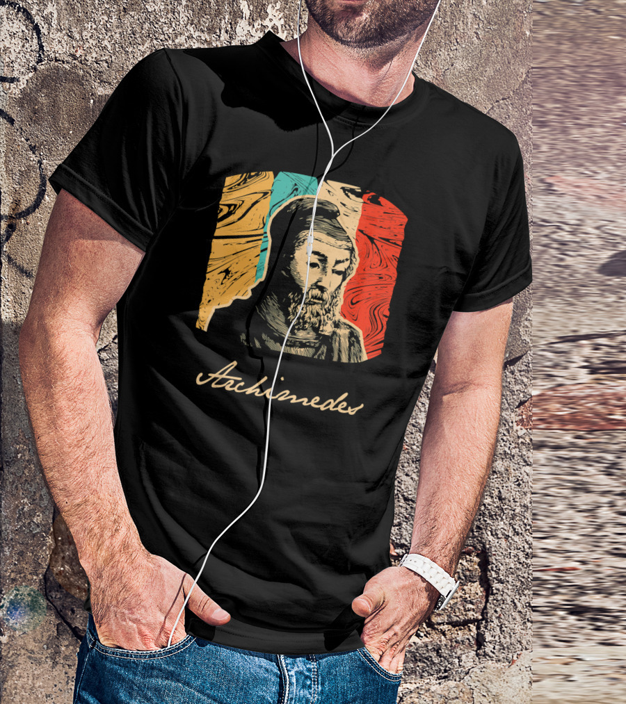 Archimedes Portrait With Colorful Abstract Background T-Shirt