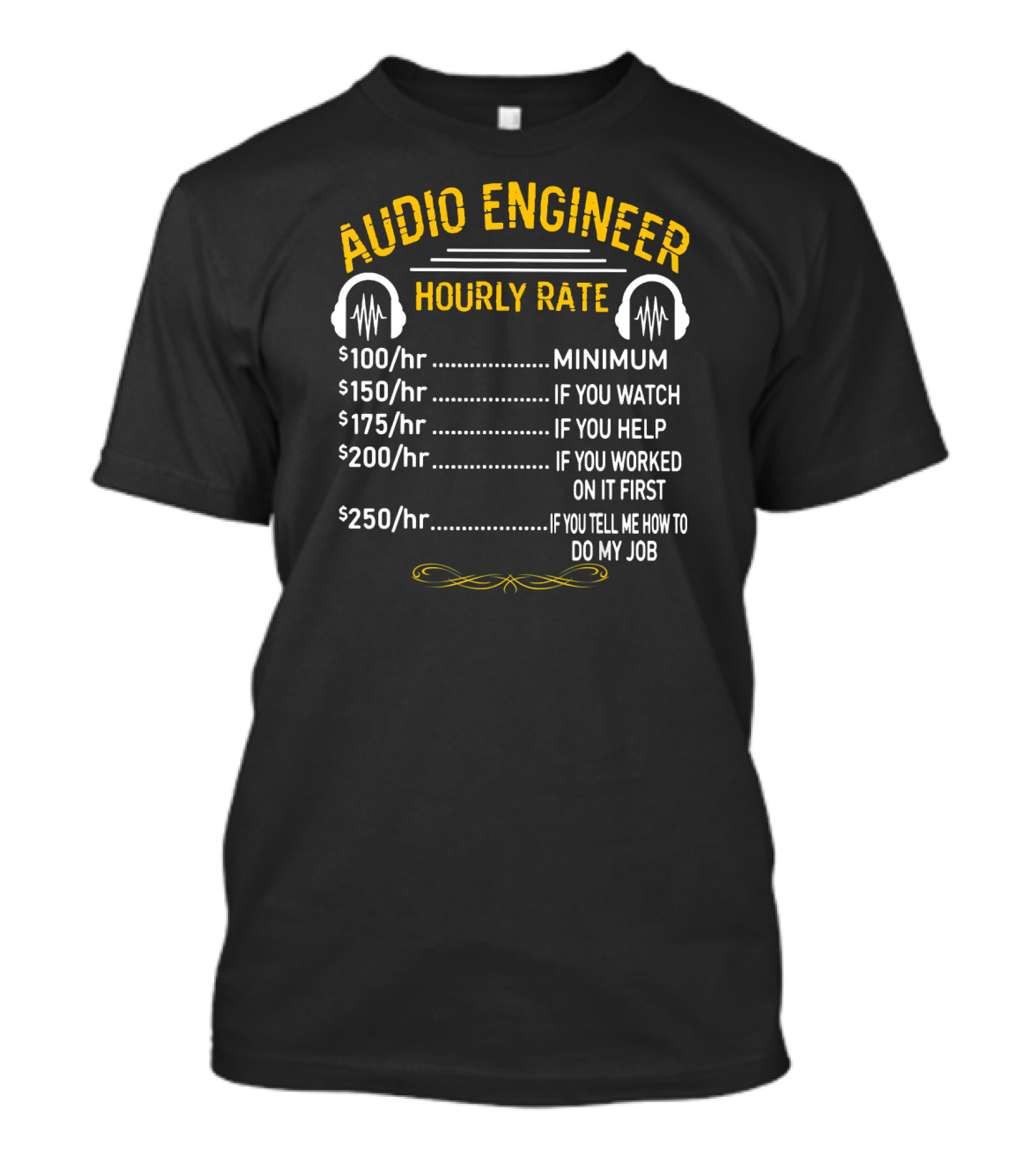 Audio Engineer Hourly Rate Minimum If You Watch Help Worked Tell Me How To Do My Job T-Shirt