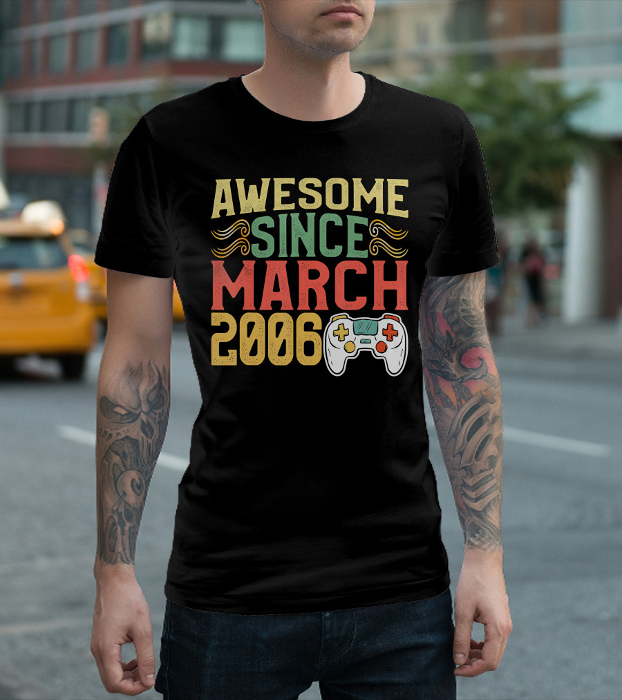 Awesome Since March 2006 Video Game Controller T-Shirt