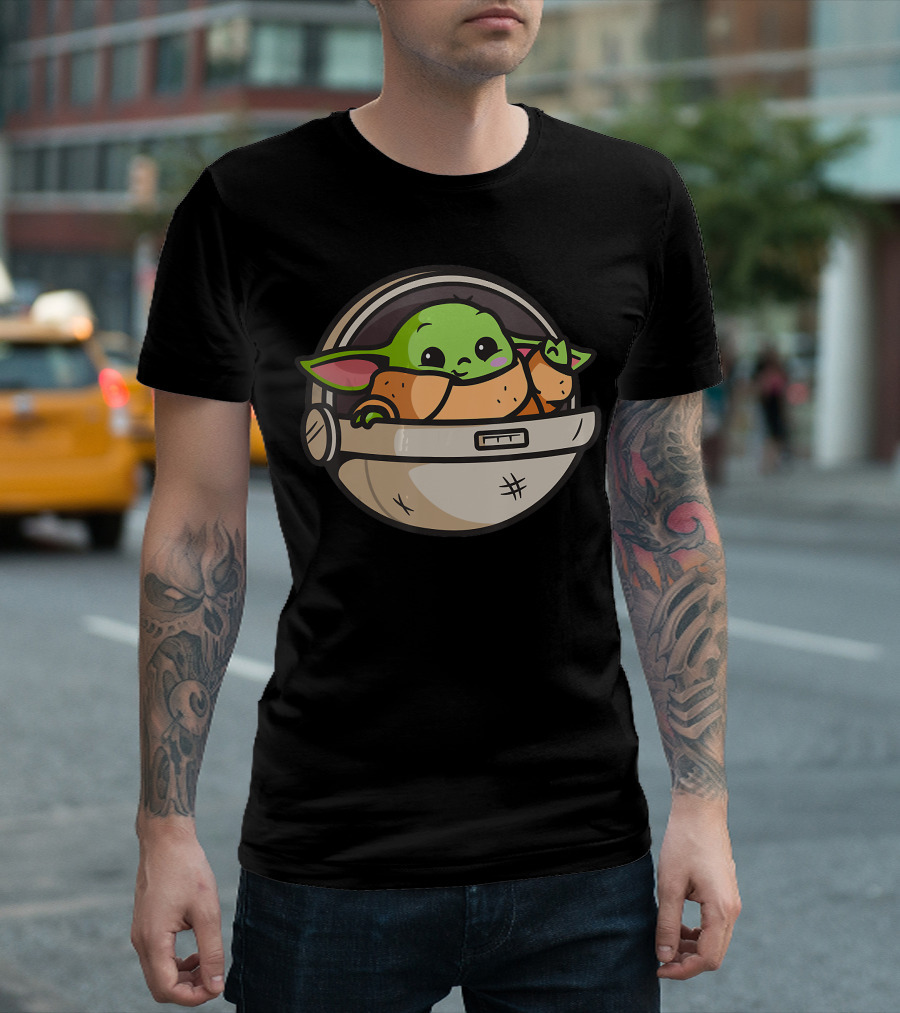 Baby YODA FanClub SW Holiday Grogu in Hover Pod T-Shirt