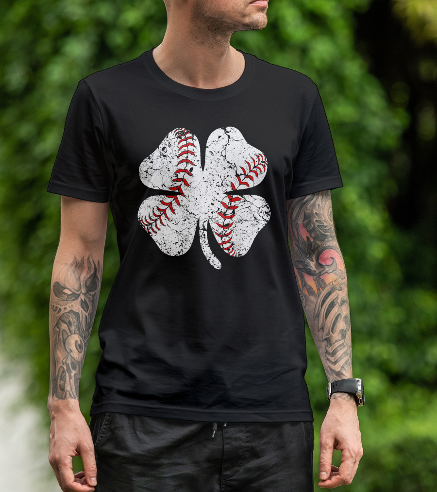 Lucky Baseball Clover T-Shirt
