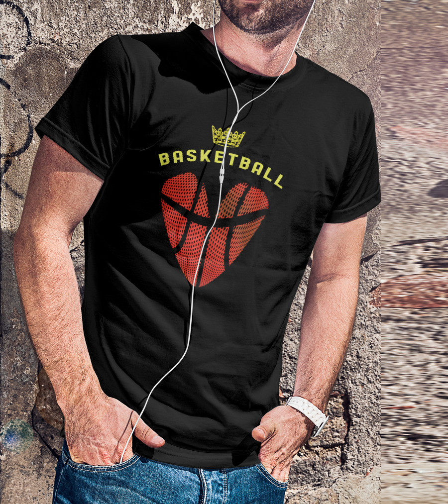 Basketball Heart With Crown T-Shirt